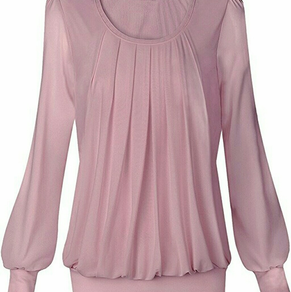 Timeson pink pleated front blouse